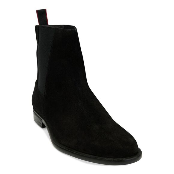 HUGO Mens Black Goring Comfort Kyron Round Toe Block Heel Chelsea 41.5